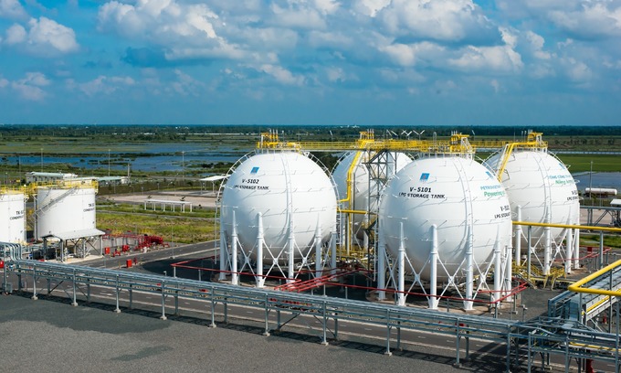 Gas tanks at a PV Gas facility in southern Vietnam. Photo courtesy of PV Gas.