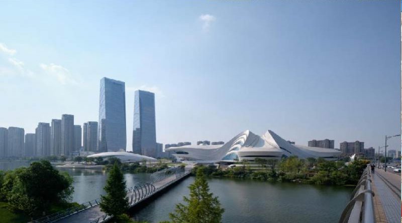 Whipped peaks form Zaha Hadid Architects’ Meixihu cultural centre