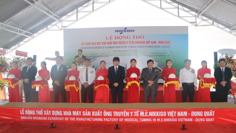 Khởi công dự án Nhà máy sản xuất ống truyền y tế M.E NIKKISO Việt Nam – Dung Quất